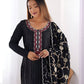 Rajwada Black Silk Blend Embroidered Kurta Set For Women