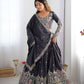 Rajwada Grey Silk Blend Embellished Lehenga For Women