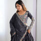 Rajwada Grey Silk Blend Embellished Lehenga For Women