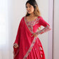 Rajwada Red Silk Blend Embellished Lehenga For Women