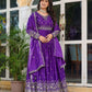 Rajwada Purple Silk Solid Stitched Kurta Set For Women
