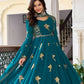 Rajwada Teal Green Silk Solid Stitched Kurta Set For Women