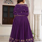 Rajwada Purple Georgette Solid Stitched Kurta Set For Women