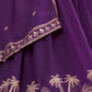 Rajwada Purple Georgette Solid Stitched Kurta Set For Women