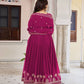 Rajwada Wine Georgette Solid Stitched Kurta Set For Women