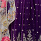 Rajwada Purple Georgette Solid Stitched Kurta Set For Women