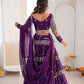 Rajwada Violet Georgette Embellished Lehenga For Women
