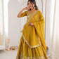 Rajwada Mustard Silk Blend Embellished Lehenga For Women