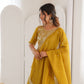 Rajwada Mustard Silk Blend Embellished Lehenga For Women
