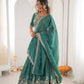 Rajwada Teal Green Silk Blend Embellished Lehenga For Women