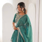 Rajwada Teal Green Silk Blend Embellished Lehenga For Women