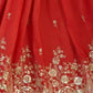 Rajwada Red Silk Blend Embellished Lehenga For Women