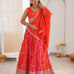 Rajwada Orange Georgette Embellished Lehenga For Women