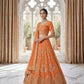 Rajwada Orange Georgette Printed Lehenga For Women