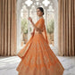 Rajwada Orange Georgette Printed Lehenga For Women