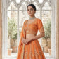 Rajwada Orange Georgette Printed Lehenga For Women
