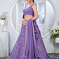 Rajwada Light Purple Georgette Embroidered Semi-Stitched Lehenga For Women