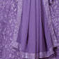 Rajwada Light Purple Georgette Embroidered Semi-Stitched Lehenga For Women