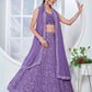 Rajwada Light Purple Georgette Embroidered Semi-Stitched Lehenga For Women