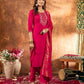 Rajwada Dark Pink Silk Blend Embellished Kurta Set For Women