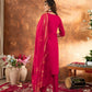 Rajwada Dark Pink Silk Blend Embellished Kurta Set For Women