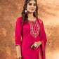 Rajwada Dark Pink Silk Blend Embellished Kurta Set For Women