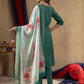 Rajwada Teal Green Silk Blend Embroidered Kurta Set For Women