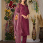 Rajwada Wine Silk Blend Embroidered Kurta Set For Women