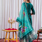 Rajwada Teal Green Silk Blend Embroidered Kurta Set For Women
