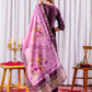 Rajwada Wine Silk Blend Embroidered Kurta Set For Women