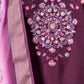 Rajwada Wine Silk Blend Embroidered Kurta Set For Women