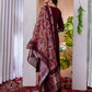Rajwada Maroon Silk Blend Embroidered Kurta Set For Women