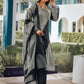 Rajwada Grey And Black Silk Blend Printed Kurta Set For Women