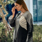 Rajwada Grey And Black Silk Blend Printed Kurta Set For Women