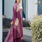 Rajwada Mauve Pink Silk Blend Printed Kurta Set For Women