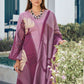 Rajwada Mauve Pink Silk Blend Printed Kurta Set For Women