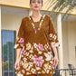 Rajwada Mustard Cotton Blend Embroidered Co Ord Set For Women
