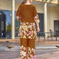Rajwada Mustard Cotton Blend Embroidered Co Ord Set For Women