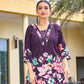 Rajwada Purple Cotton Blend Embroidered Co Ord Set For Women