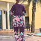 Rajwada Purple Cotton Blend Embroidered Co Ord Set For Women