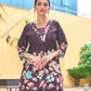 Rajwada Brown Cotton Blend Embroidered Co Ord Set For Women