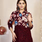 Rajwada Maroon Cotton Blend Embroidered Co Ord Set For Women