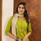 Rajwada Lime Green Silk Blend Embroidered Kurta Set For Women