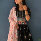 Rajwada Black Chinon Embellished Lehenga For Women