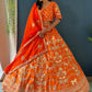 Rajwada Orange Silk Blend Embellished Lehenga For Women