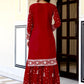 Rajwada Red Chinon Embellished Kurta Set For Women