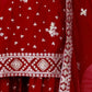 Rajwada Red Chinon Embellished Kurta Set For Women