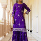 Rajwada Violet Chinon Embellished Kurta Set For Women