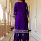Rajwada Violet Chinon Embellished Kurta Set For Women