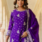 Rajwada Violet Chinon Embellished Kurta Set For Women